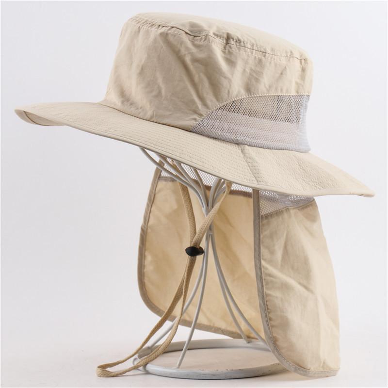 Men's and women's outdoor shawl bucket hat sunscreen sun hat neck protector devil hat waterproof shading UV protection outdoor hat