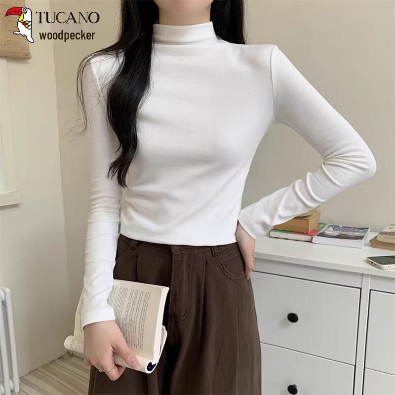 Woodpecker Women s Mock Neck Long Sleeve T-Shirt M