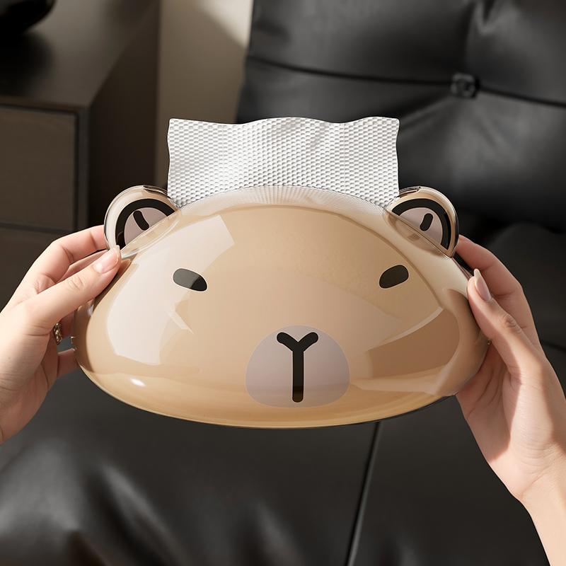 1 Cute Panda Tissue Box, Kitchen Napkin Storage Box, Cartoon Toilet Paper Box, Cute Desktop Paper Box, Home Decoration