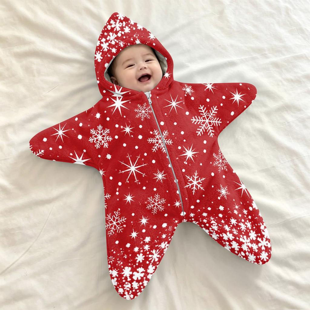 Baby wikkeldeken met print - Flanel - Schrikwikkel voor Kerstmis, Baby slaapzak voor pasgeborenen en uitstapjes