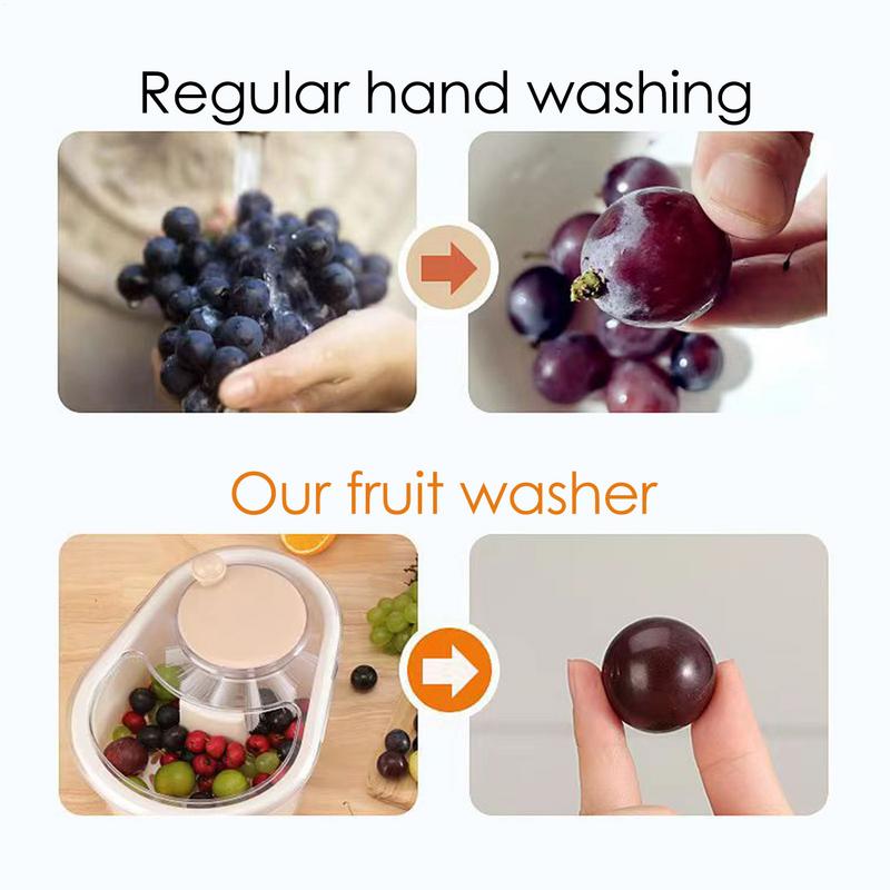 Vegetable Washer Spinner Manual Fruit Washer Vegetable Spinner Labor-Saving Food Colander Effective Cleaning for Berries Fruits