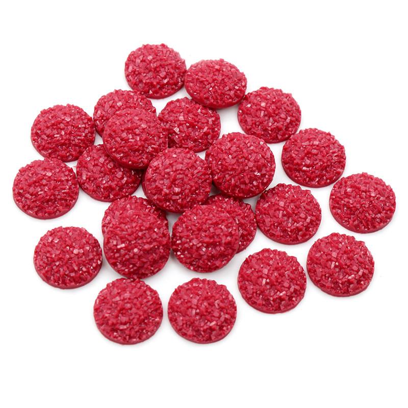 Natural Ore Druzy 8mm 10mm 12mm 40pcs Multi-Color Flat Back Resin Cabochons Dome For Bracelet Earrings DIY Jewelry Findings