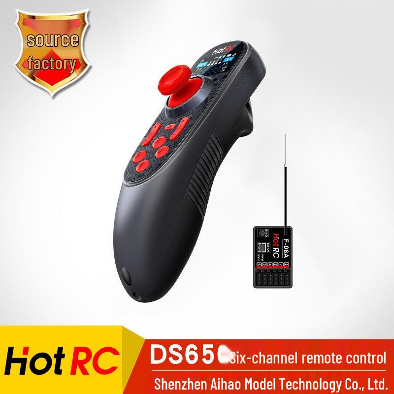 

HOTRC DS650: Six-Channel Bait Boat with One-Hand Control, Color Screen, and Cruise Control. DS650 Single Remote