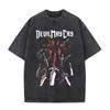Gewaschenes Vintage Game Devil May Cry Dante Grafikdruck T-Shirt Herren Damen Sommer Lässig Übergroßes Kurzarm-T-Shirt Streetwear
