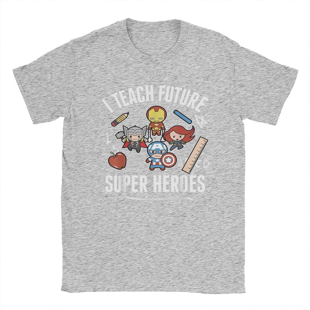 Avengers I Teach Super Heroes T-Shirt for Men Cute Funny Novelty Pure Cotton Tees Crew Neck Short Sleeve T Shirt 6XL merchandise