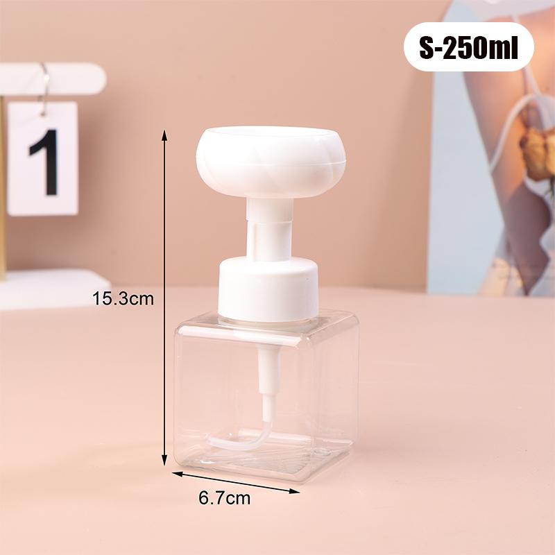 250/450ml Espuma Floral Jabón de Manos Linda Flor Burbuja Botella Dispensador de Jabón Líquido Botella con Bomba de Jabón de Manos Baño Pulsador Lavado de Manos