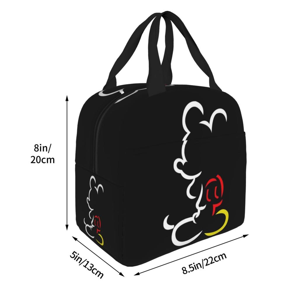 Mickey Mouse lunch bag with a zipper This portable insulated lunch bag features a soft cooler bag and a stylish clasp a great tote bag for or any