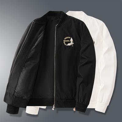 Spring and Autumn Men's Slim Fashion Trend Lightweight Casual Baseball Embroidered Chinese Style Jacket