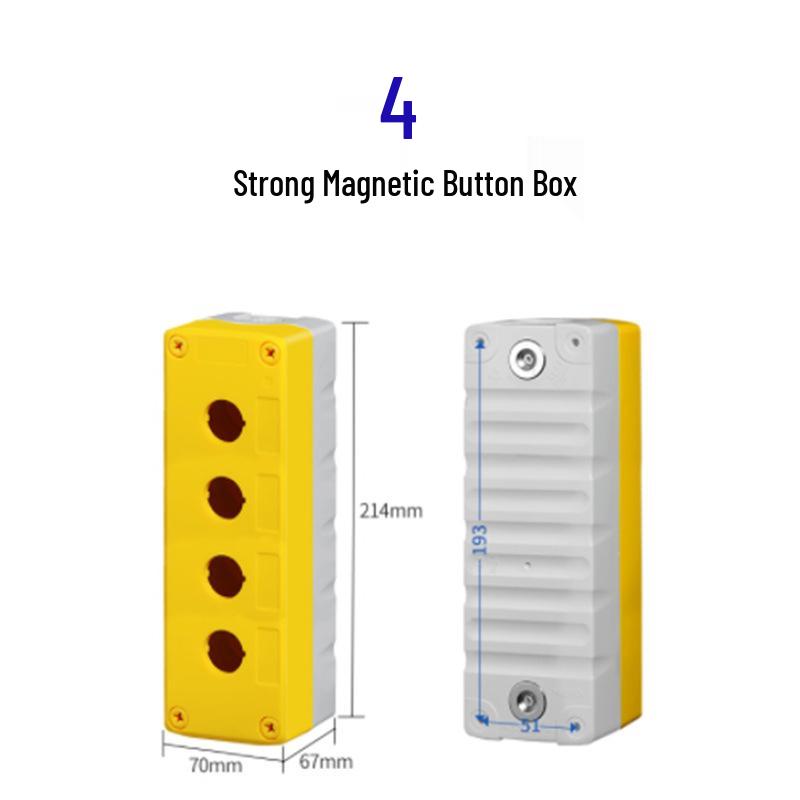 Strong Waterproof Magnetic Button Box: 1234-Position, Emergency Stop & Start Single Hole Control Switch.
