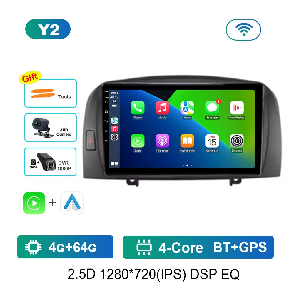 Android OS 9'' for Hyundai SONATA NF 2004 - 2008 GPS Navi Bluetooth Car Radio Video Multimedia Player WiFi Carplay 4G Auto Tools