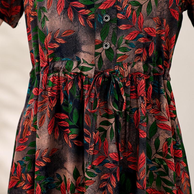 Elegant Women's Summer Dress Plus Size Vintage Clothes Short Sleeve Loose Long Dresses