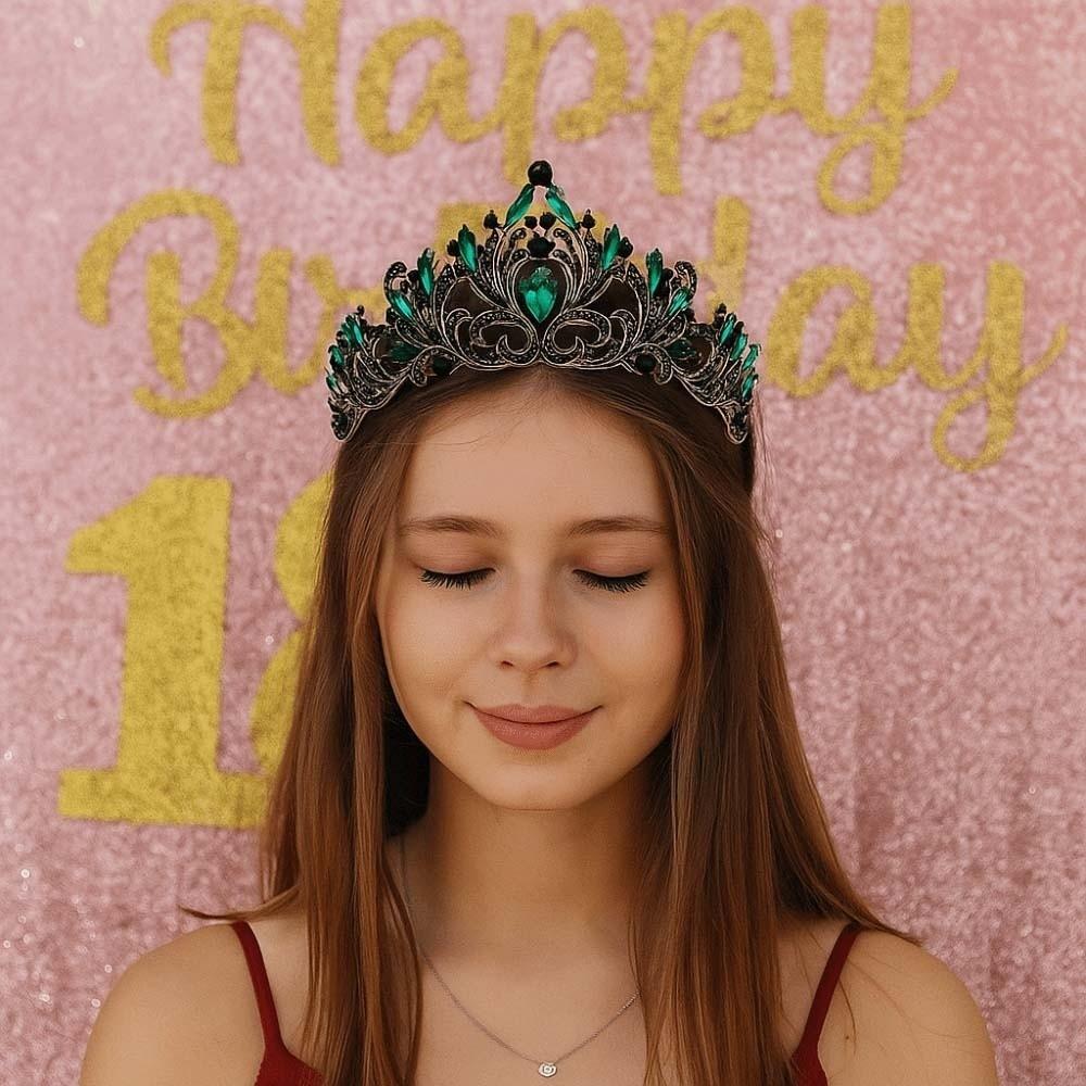 

Antique Bronze Queen Tiara Crown Vintage Ancient Greece Tiara Hair Jewelry Accessories Style 10