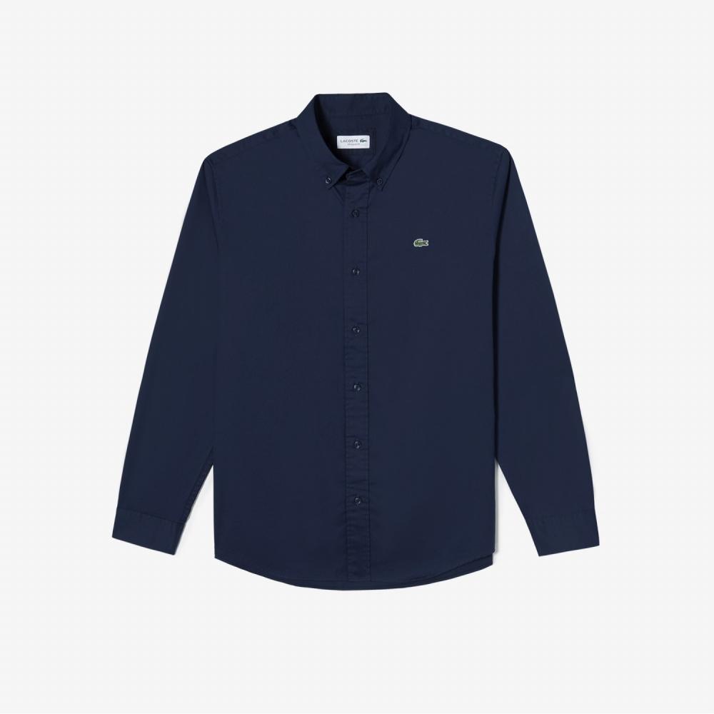 

LACOSTE Мужская Рубашка Из Хлопкового Твила Темно-Синяя