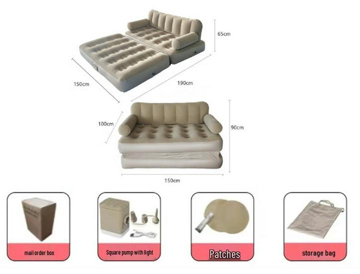 Inflatable Sofa & Bed: Portable Outdoor & Indoor Mat for Camping & Naps