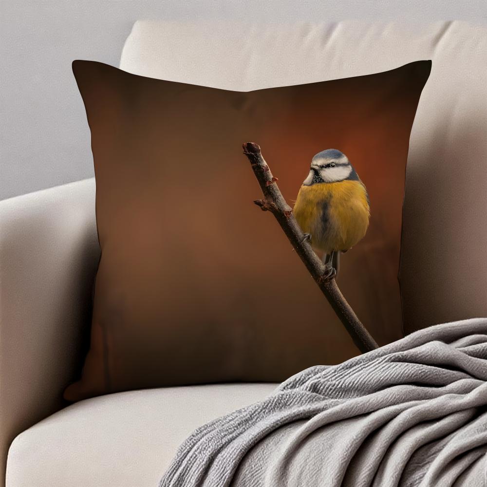 Vivid Photographs of Flying Birds Cushion Cover Pillowcase Antidustmite Invisible Zipper Short Plush Sofa Cushion