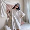 Mid-length Short-sleeved T-shirt for Women In Summer, New Style, Niche Print, Thick and Loose, Casual and Comfortable Top
