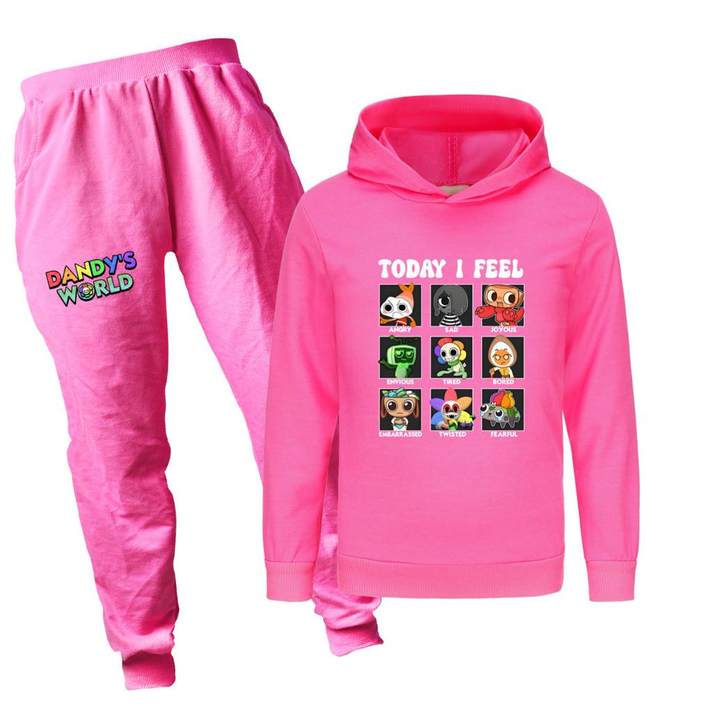 5405 Fashion Casual Kids Boys Girls Dandy World Printed Long Sleeves Hoodies Trousers Clothes Set