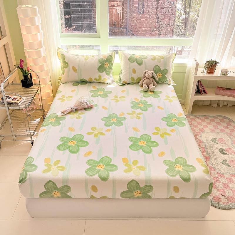 Pure Cotton Mattress Single Piece 100 Cotton Mattress Protective Cover, Bed Cover, Children's Boy Bed Sheet, Three-piece Mattress Model.