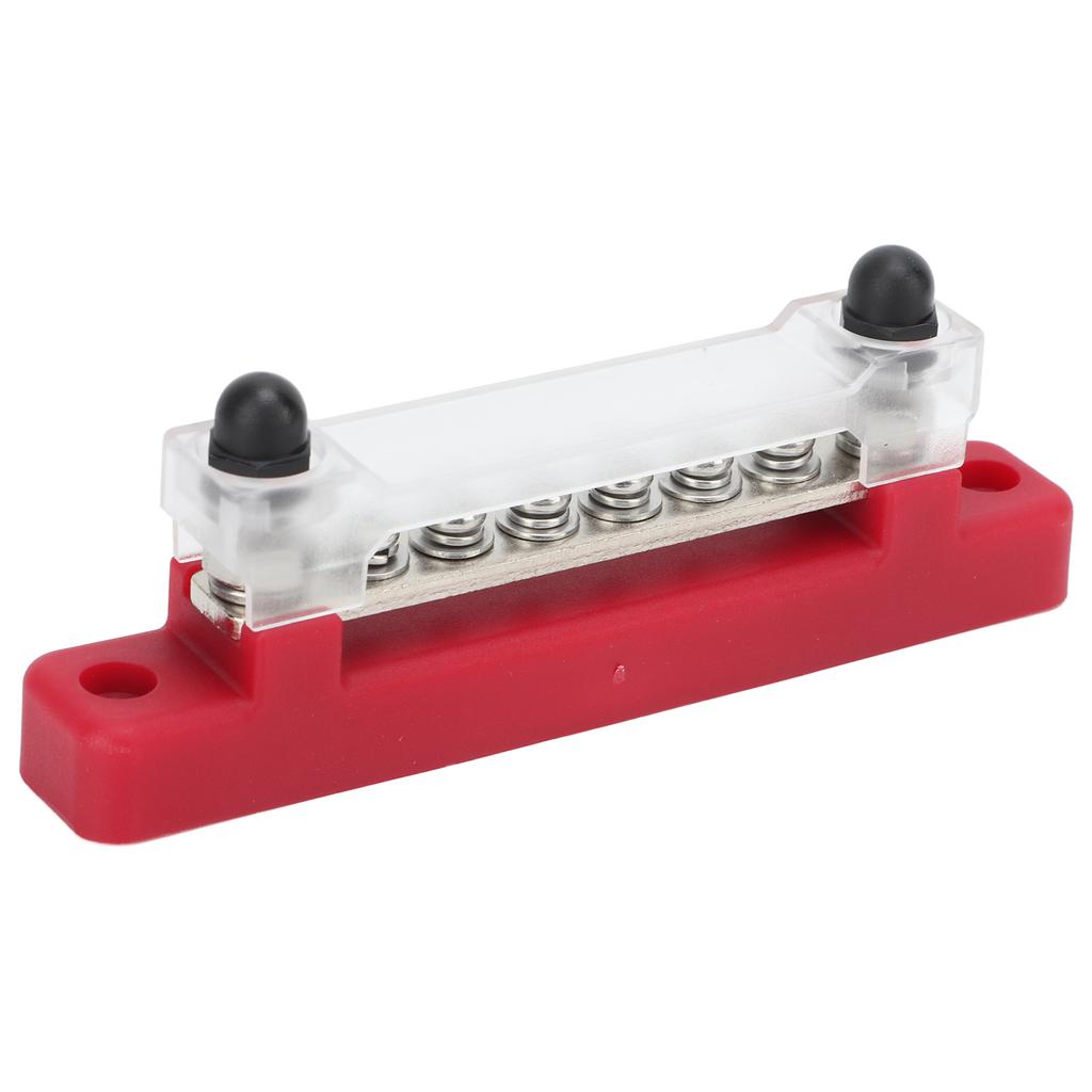 6 Terminal Distribution Block Bus Bar with PC Protection Cover M4 Screws M6 Binding Post for Cars Bo