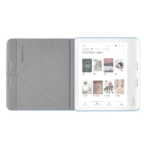 Kobo Libra Color (Black) Sleep Cover (Dusk Blue) Set / Color Compatible / Writing Function / Tablet / Eink / 7 Inch / E-book Reader / 32 GB