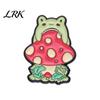 Enamel Safety Pin Brooch Pin, Frog Mushroom Design Lapel Glaze Bright Color Badge Soft Healing Style with Standard Versatile for Clothing Bags