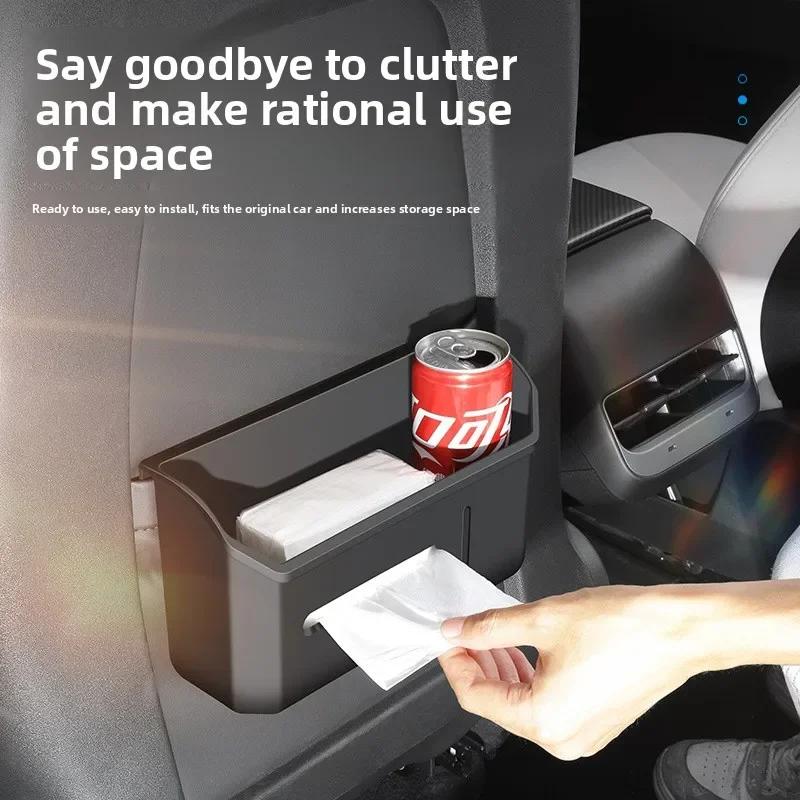 ALS1 For Tesla Model Y Model 3 2020-2026 Front Backrest Storage Box Garbage Seat Storage Storage Accessories Modificati Car Sticker
