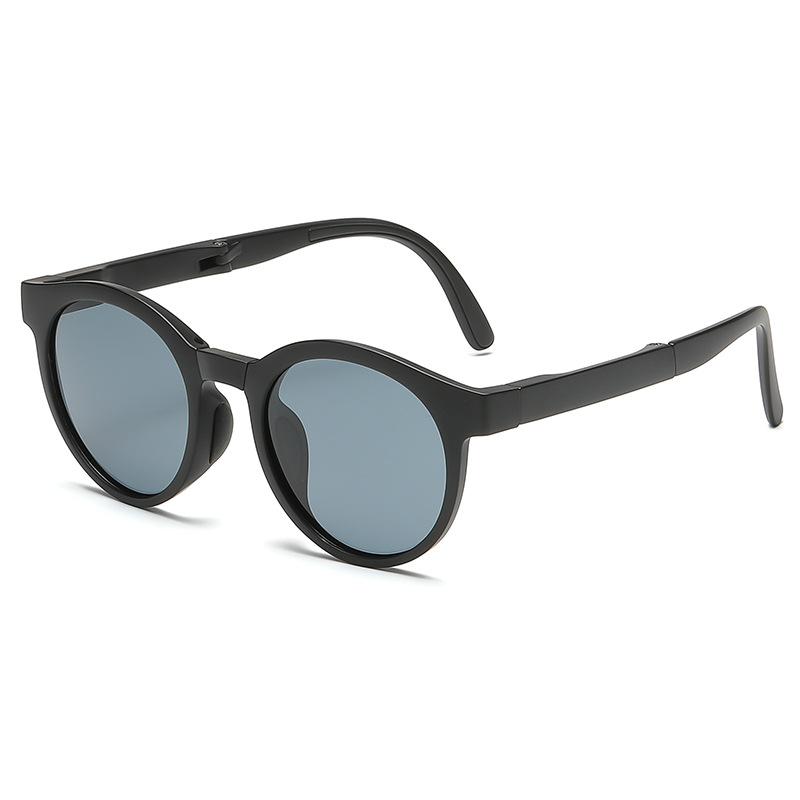 Children s Folding Sunglasses Outdoor Boys and Girls Round Trendy Cool Sunglasses Anti-ultraviolet Polarized Glasses