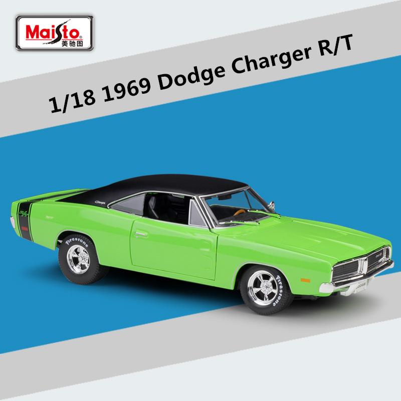 

Майсто 1:18 1969 DODGE Charger R/T литая модель автомобиля игрушечная модель автомобиля из металла с высокой имитацией коллекция детский подарок зелёный