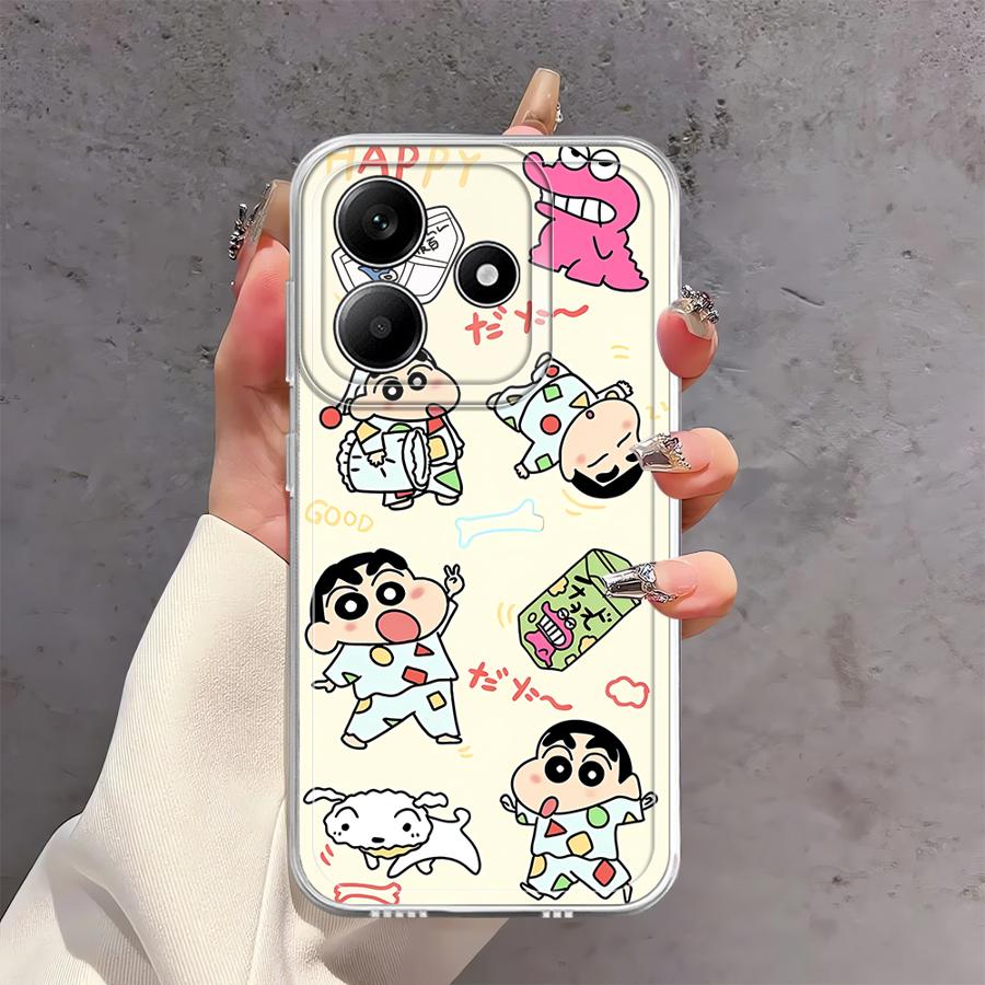Cute Crayons Shinchan Soft Phone Cover Case for Xiaomi Redmi Note 14 Pro Plus 11 13C 10S 12S 9 10 11S A4 14C 12 Note 13