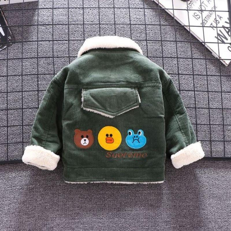 Winter Boys' Plush and Thick Cartoon Fashionable Versatile Comfortable Jacket
