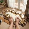 Absorbent Cat Shaped Rug Soft Surface Cat Shaped Carpet Cute Animal Print Rug  Bedroom Decor