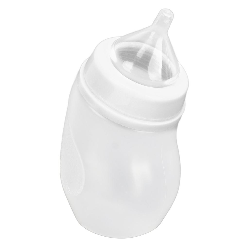 180ml Haustierfütterflasche Schiefkopf Haustierfütter-Saugerflasche für Babykatzen Hunde Weiß