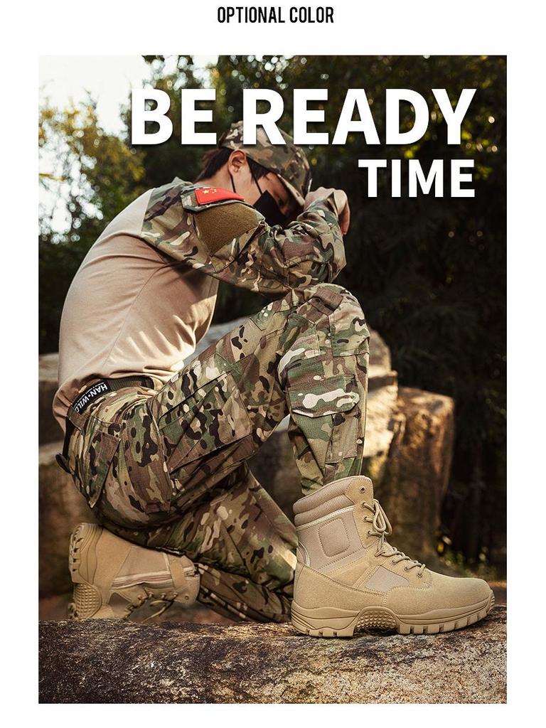 Men's Tactical Hiking & Desert Mountaineering Boots: Large Size Military Training Footwear