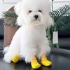 4PCS Breathable Dog Mesh Shoes Adjustable Anti-slip Pet Socks Pet Boots  Outdoor Walking