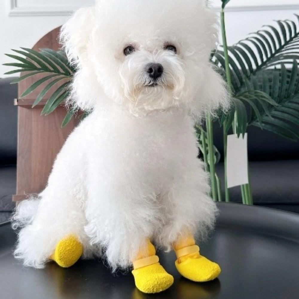 4PCS Breathable Dog Mesh Shoes Adjustable Anti-slip Pet Socks Pet Boots  Outdoor Walking