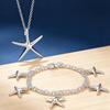Fine Jewelry Sets 925 Silver Lovely Starfish Chain Necklaces Bracelet for Women Fashion Party Wedding Gifts
