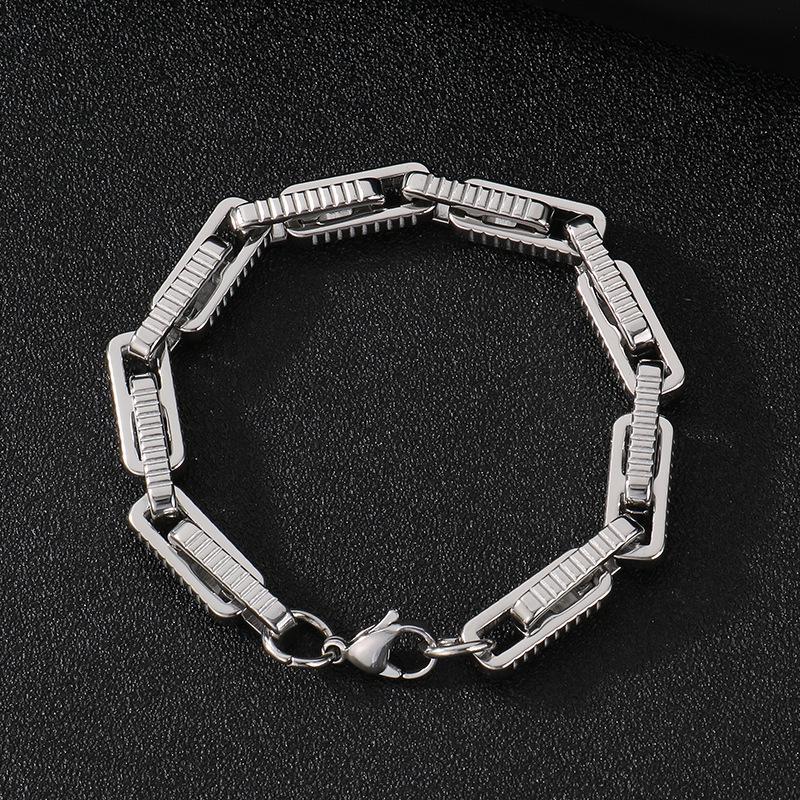 

Персонализированная цепочка из нержавеющей стали с локомотивом, хип-хоп стиль, высококачественный механический вертикальный узор, мужской титановый стальной велосипедный браслет