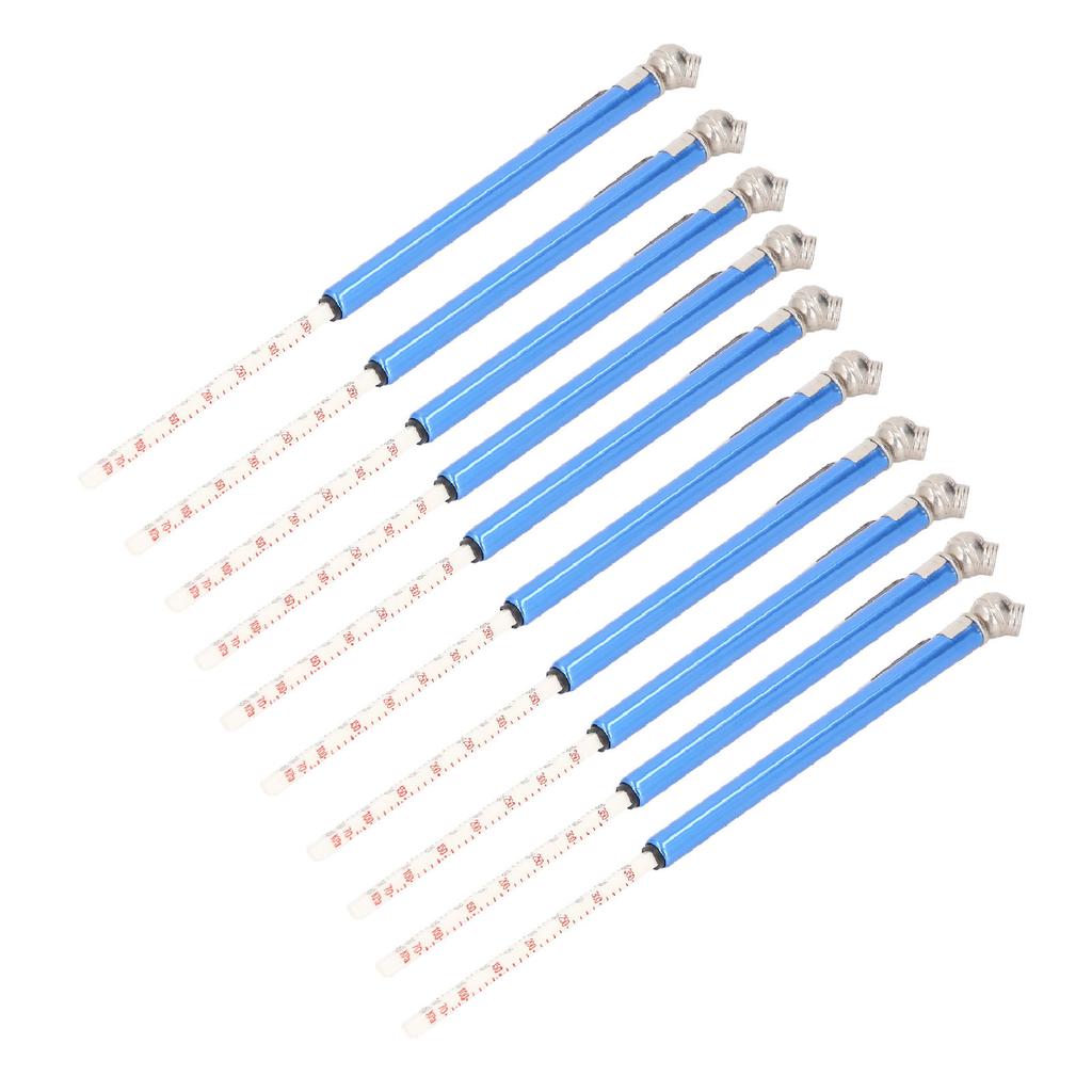 10 Stück Stift Reifendruckmesser 3 Bereiche 4-seitige Skalen Reifendruckprüfer für Autos Fahrräder