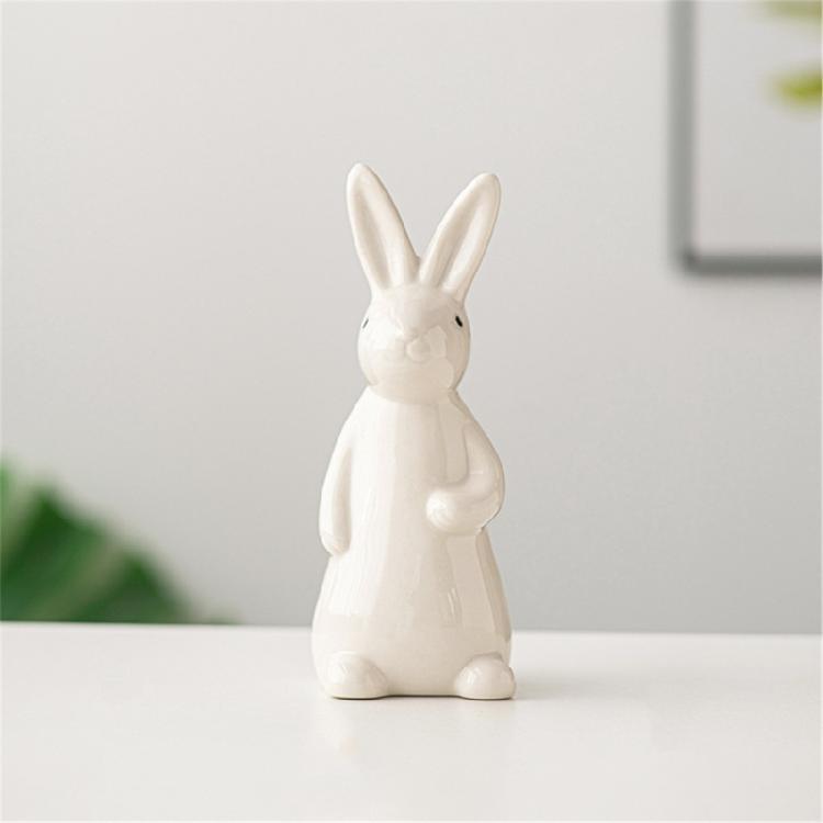 Kleine Hasenstatue Keramik Hasenfigur Liebenswertes Geschenk für Tierliebhaber