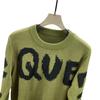 European Fashion Unisex Long-Sleeve Wool Sweater with Letter Print