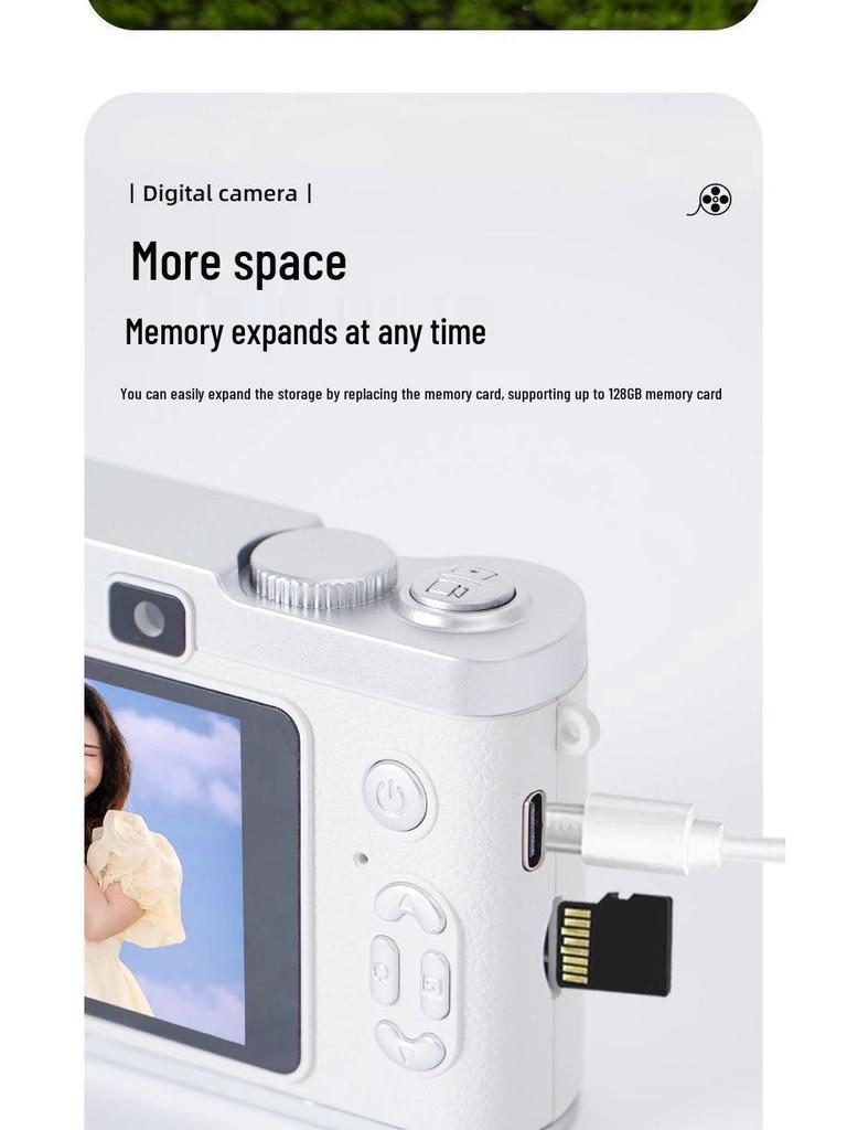 Zhao Lusi 9600W Pixel Dual Lens Cute Retro Digital Camera with Mobile Upload Capability for Students