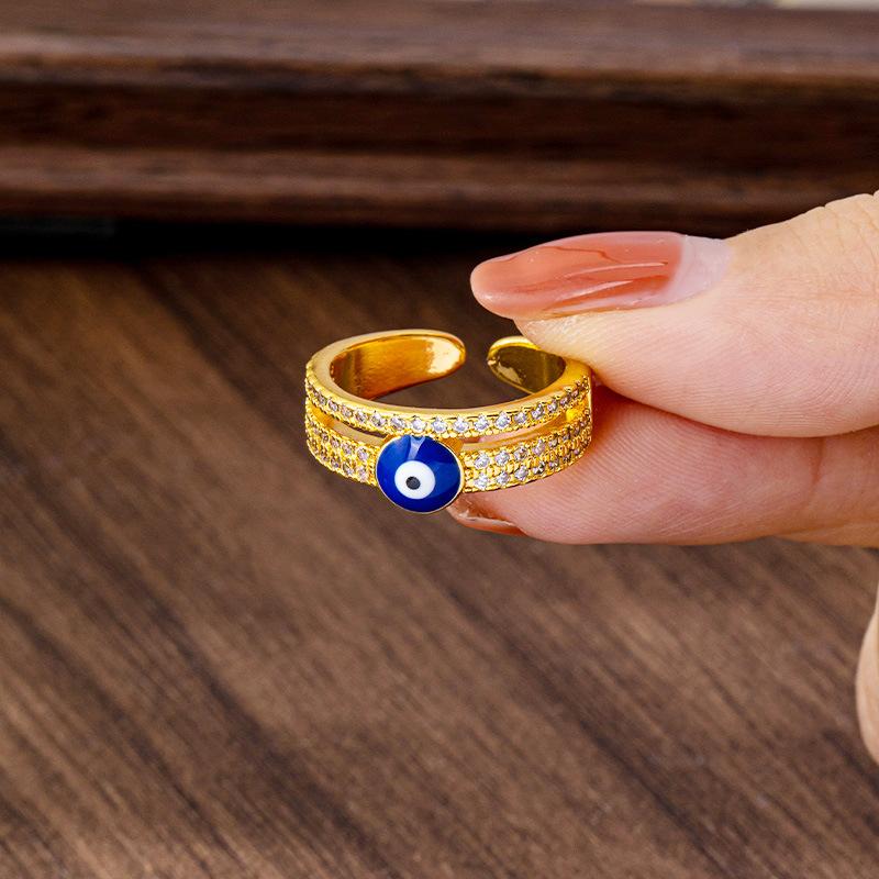 Öltropfendes Teufelsauge Ring Damen Einfacher Ring