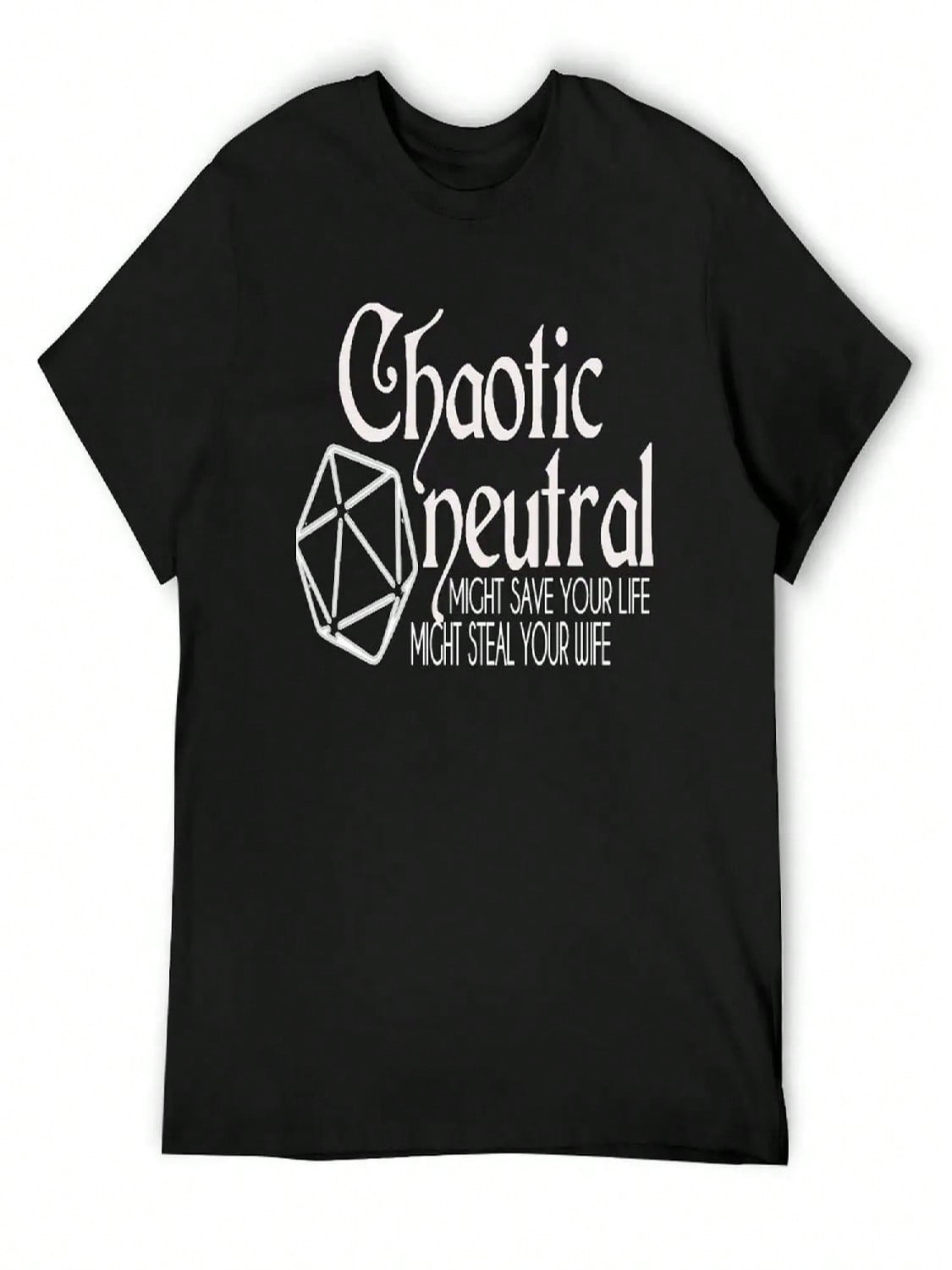 Chaotic Neutral, Might Save Your Life, Might Steal Your Wife T-Shirt Anime Clothes Tops Shirts Graphic Tee Men S разноцветный