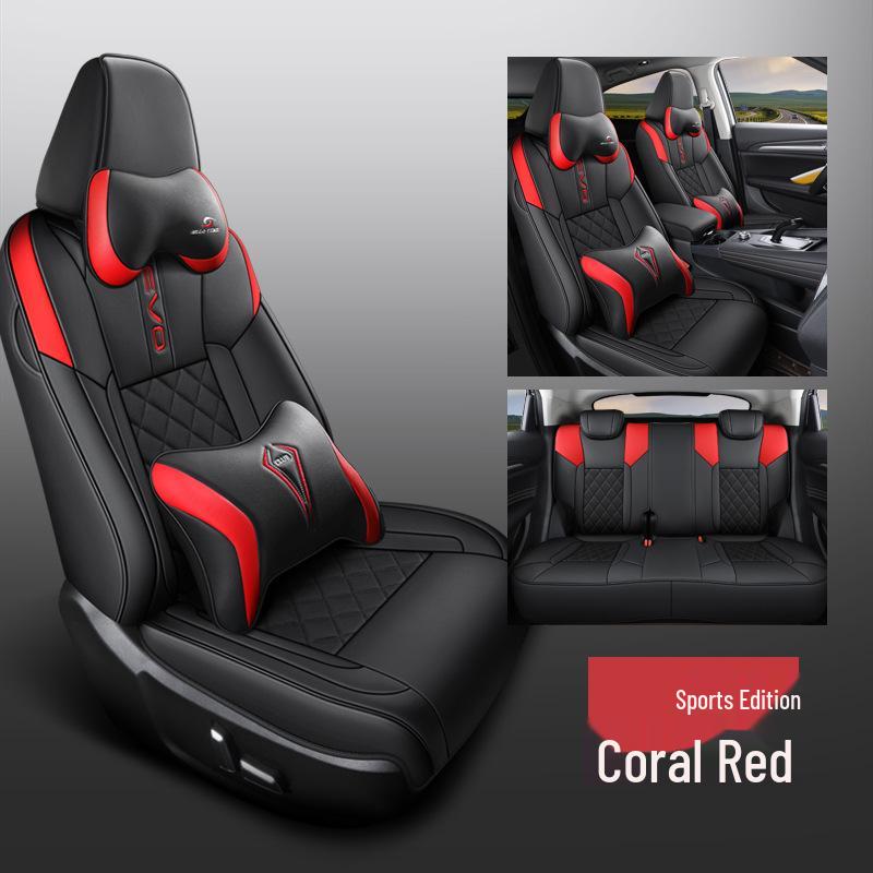 CLY Custom-Fit Full Leather Sports Seat Cover for Haval F7 - All-Season Cushion Pad