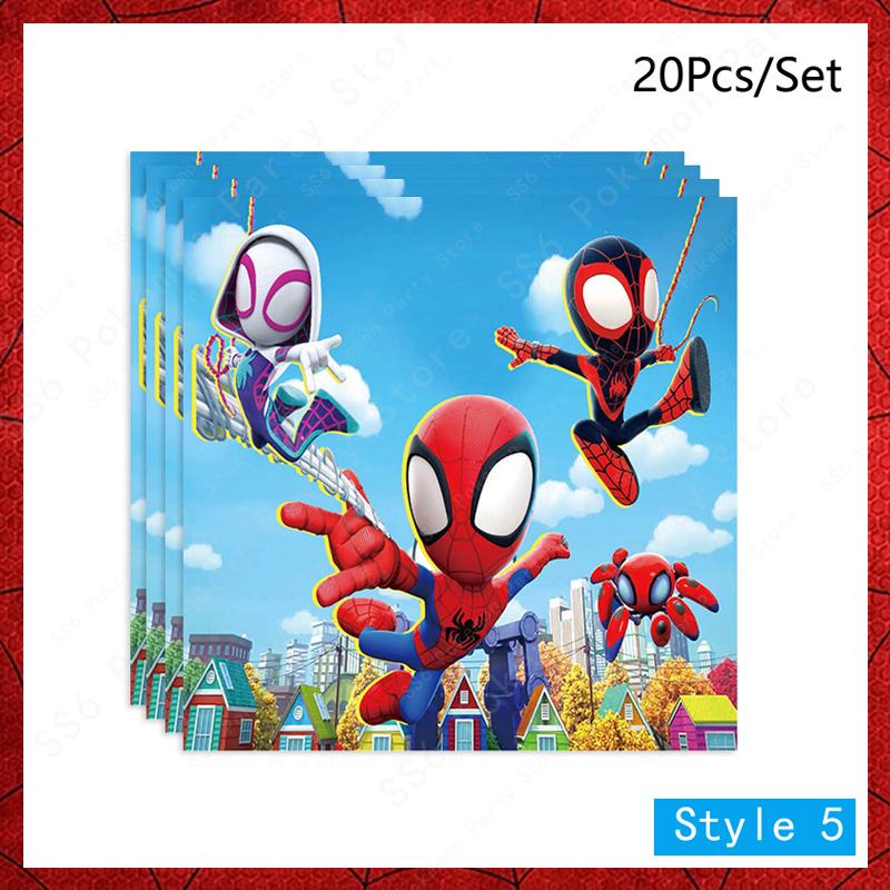 Spiderman Birthday Party Decor Itemations Disposable Tableware Plate Cup Napkins Bags Spidey Party Birthday Decor Itemation Supplies Set