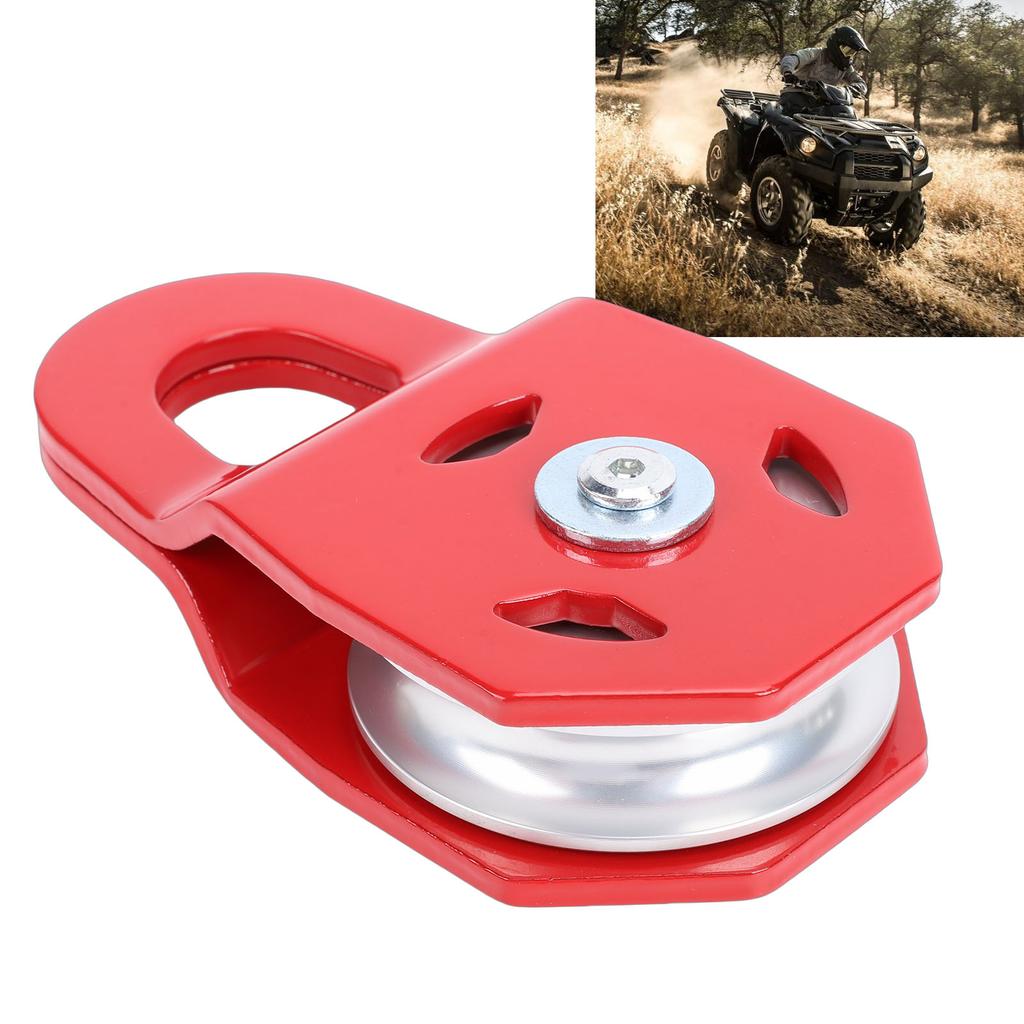 Bloco de Polia de Reboque 8 Toneladas Vermelho Resistente Multifuncional Bloco de Polia de Reboque para Caminhão Trator ATV UTV