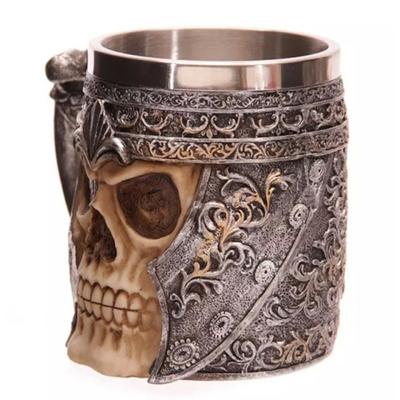 Yousheng Viking Stainless Steel Coffee Skull Mug Beer Cup Gift for Men Fathers Day