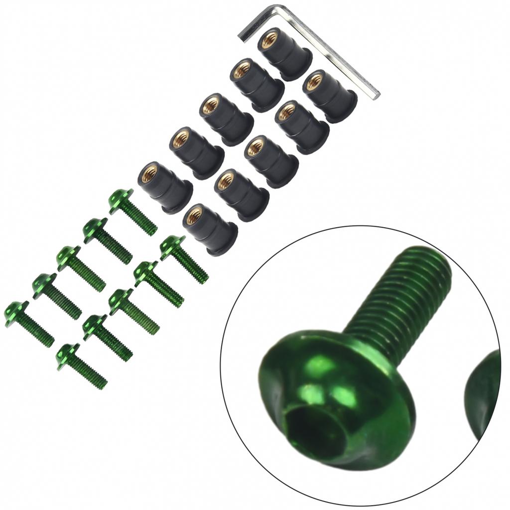 Replacement Windshield Nut Parts Anodized Aluminum Accessories Motorcycle Rubber