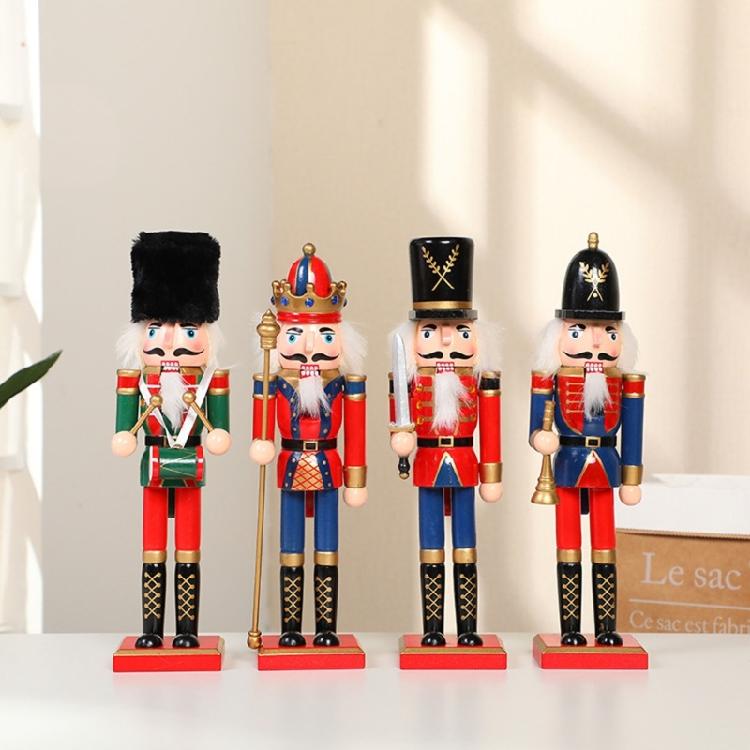 Christmas Nutcracker Ornament Set, Traditional Wooden Painted Puppet Soldier