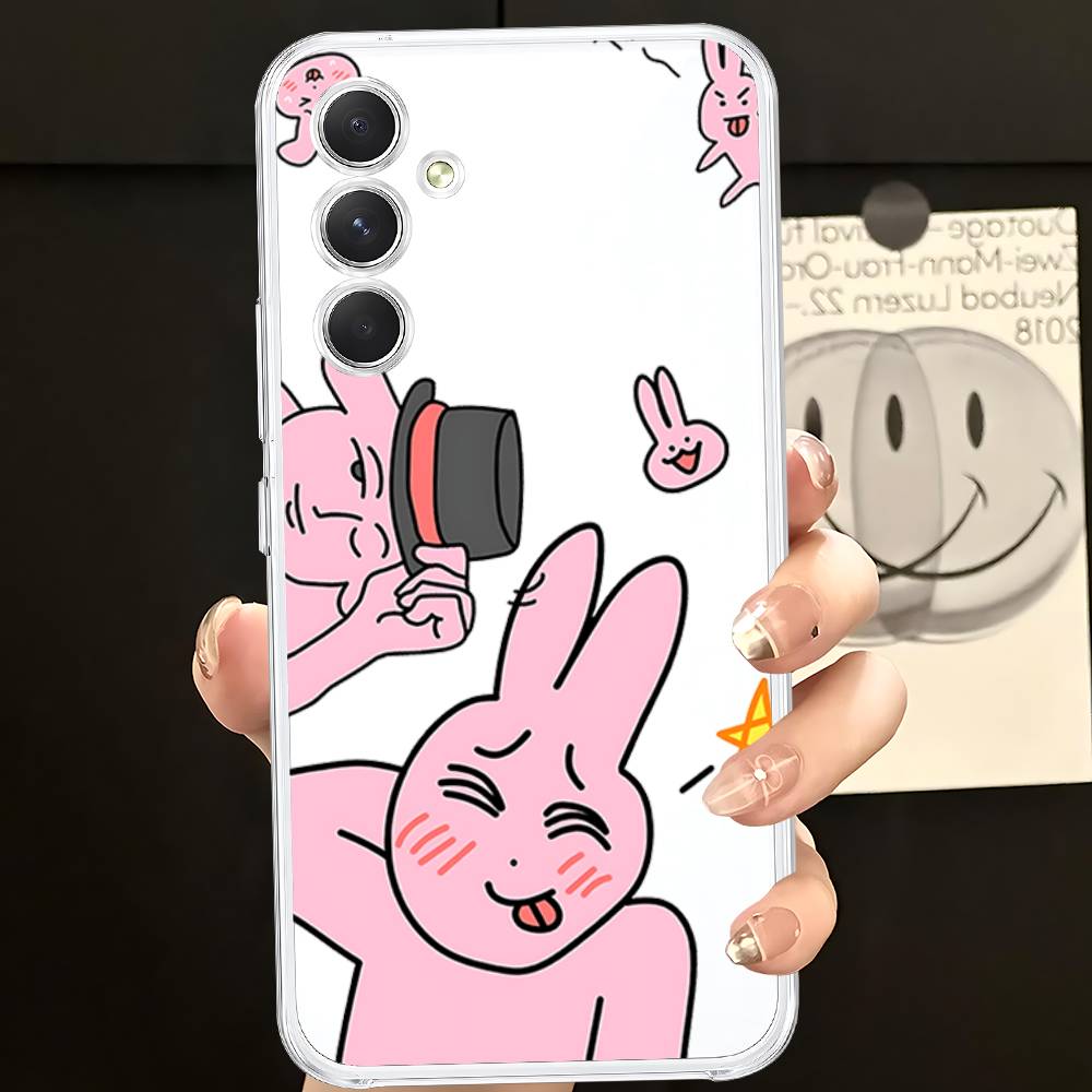 

Funny My Friend Rabbit Pink HD Clear Transparent Phone Case For Samsung Galaxy A52,A12,A51,S24,S23,S22ULTRA,S21 Edge,S20LITE,Plu S20lite